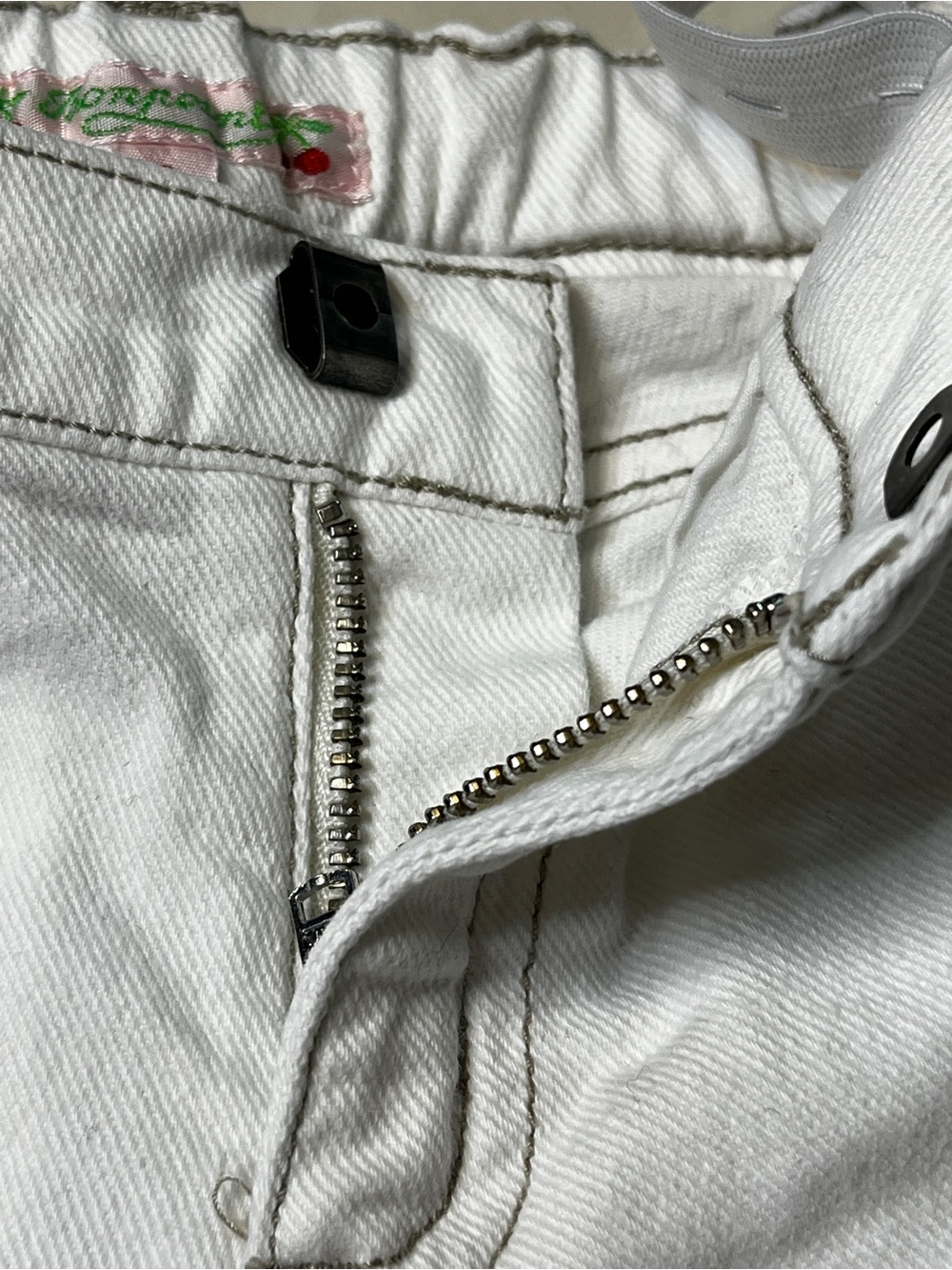 White Denim Embroidered Frayed-Hem Shorts - Picture 8 of 10